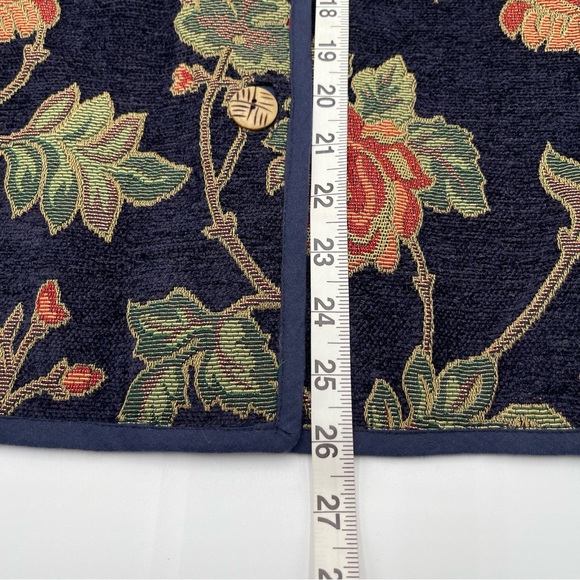 New Directions Floral Tapestry Jacket Artsy Boho Women's Size Large Floral Blue - Picture 12 of 12